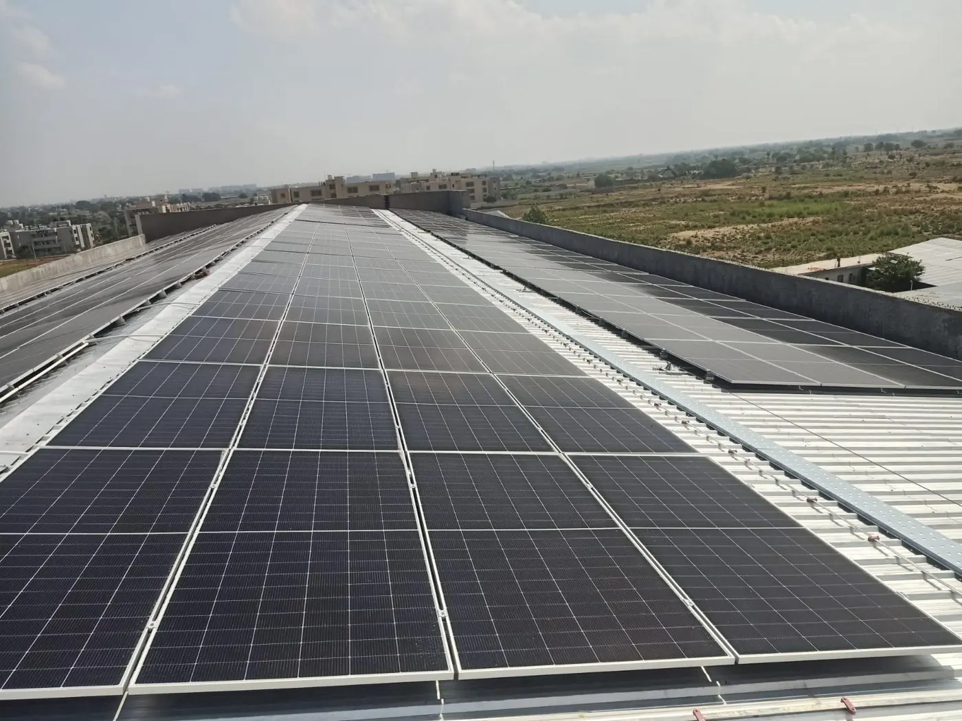 Rooftop solar array on a Lucknow home