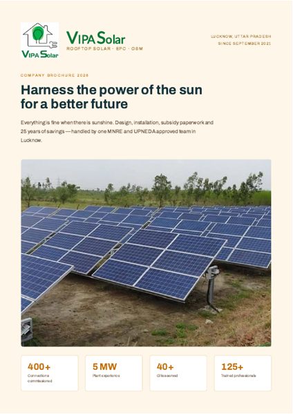 Cover of the Vipa Solar brochure in English